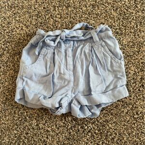 Janie and Jack Baby Girl Light Blue Shorts Size 6-12 Months 100% Linen